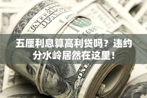 济南五厘利息算高利贷吗？违约分水岭居然在这里！