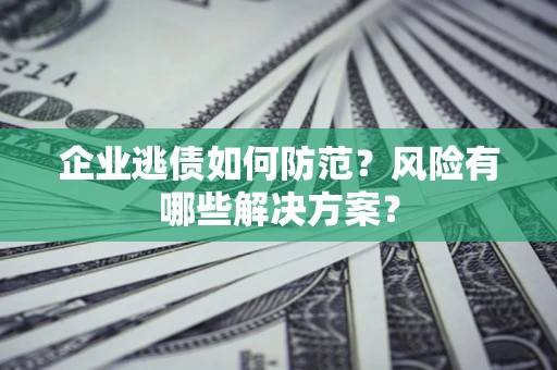 济南企业逃债如何防范？风险有哪些解决方案？