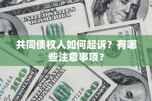 济南共同债权人如何起诉？有哪些注意事项？